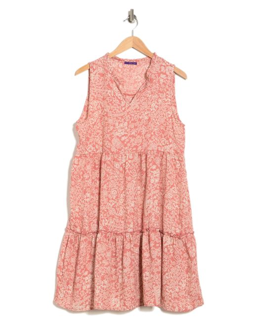 WEST K Pink Tiered Gauze Mini Dress