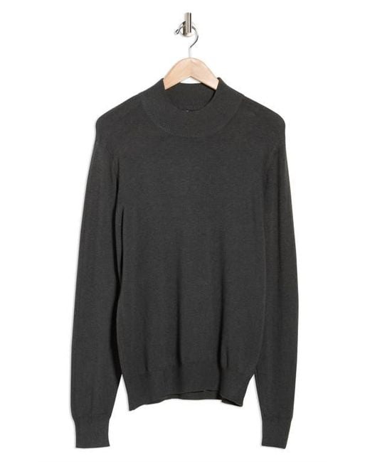 T.R. Premium Black Slim Fit Mock Neck Sweater for men