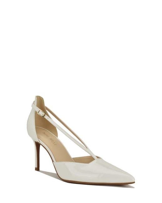 Nine West White Condea Pointed Toe Pump