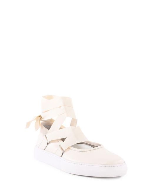 Seychelles White Ribbons Ankle Wrap Flat