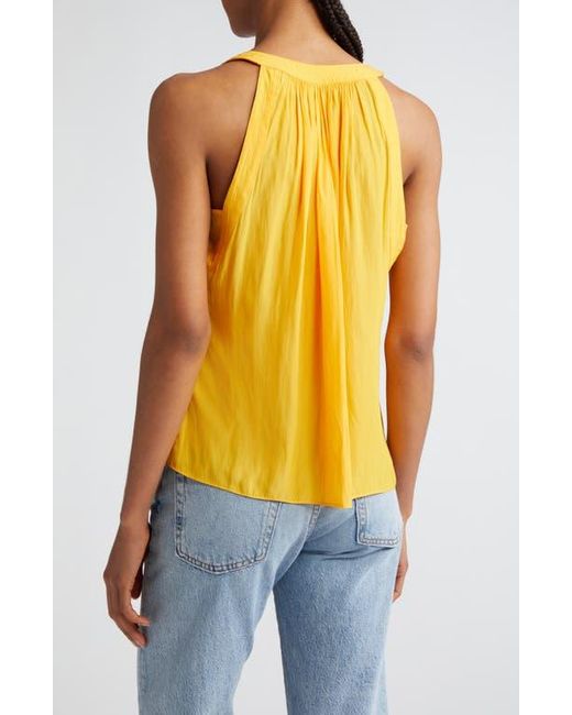 Ramy Brook Blue Nellie Ruffle Sleeveless Top