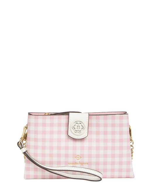 Nanette Lepore Daisy Print Wallet On A Chain In Pink Gingham At