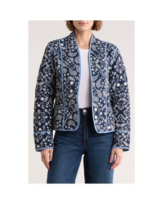 DR2 by Daniel Rainn Blue Reversible Quilted Jacket