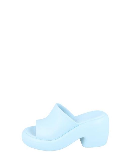 Ferragamo Blue Platform Slide Sandal
