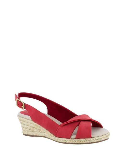 Easy Street Red Maureen Wedge Sandal