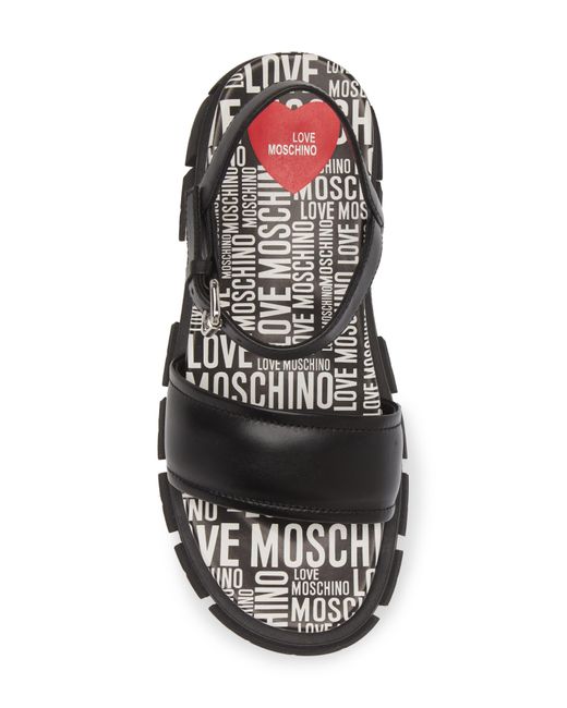 Love Moschino Multicolor Ankle Strap Platform Lug Sole Sandal