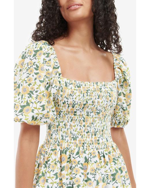 Barbour Natural Bloomfield Floral Midi Dress