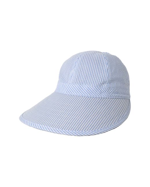 David & Young Blue Ponyflo Stripe Sunblocker Hat