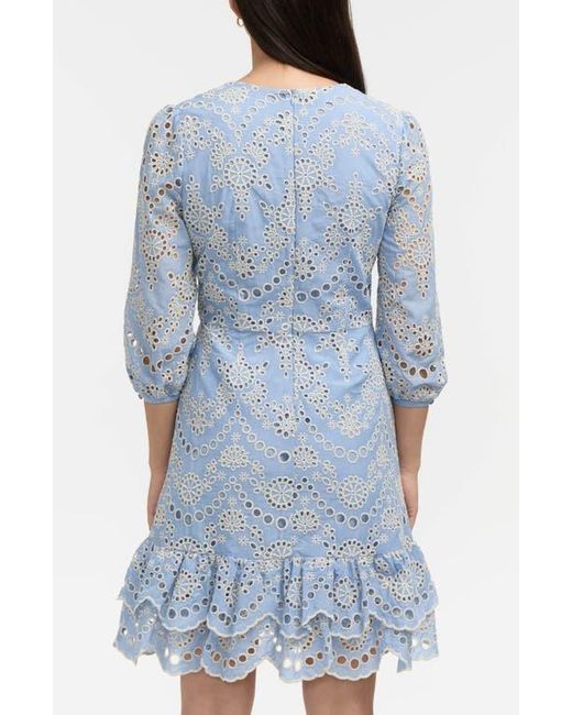 chinese dress ladies Ellen Tracy Women's Linen Dotted Lace Trim Dress