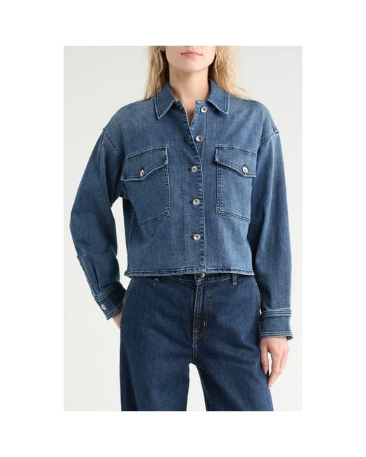 Rag & Bone Blue Jayde Crop Denim Shirt Jacket