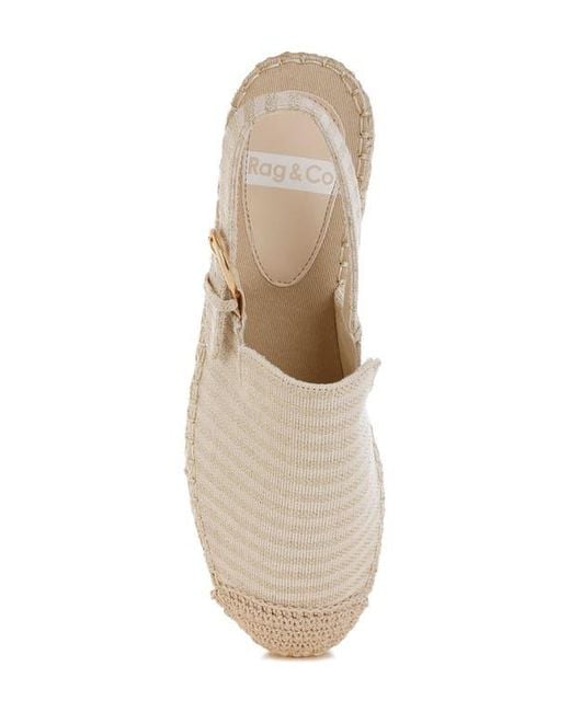 Rag & Co White Zalli Slingback Espadrille Flat