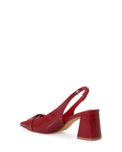 BERNESS Red Block Heel Slingback Pump