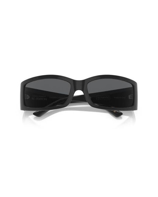 Dolce & Gabbana Gray 61Mm Polarized Rectangular Sunglasses