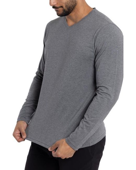 Xray Jeans Gray V-Neck Long Sleeve T-Shirt for men