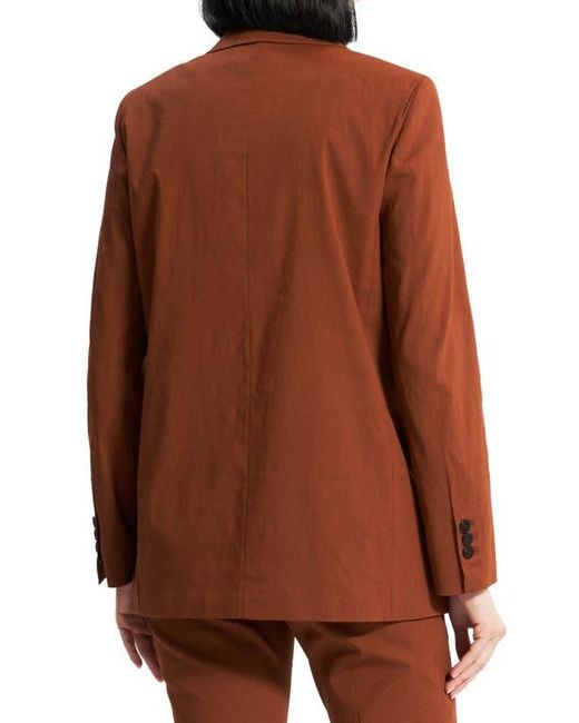 Theory Brown Double Breasted Linen Blend Jacket