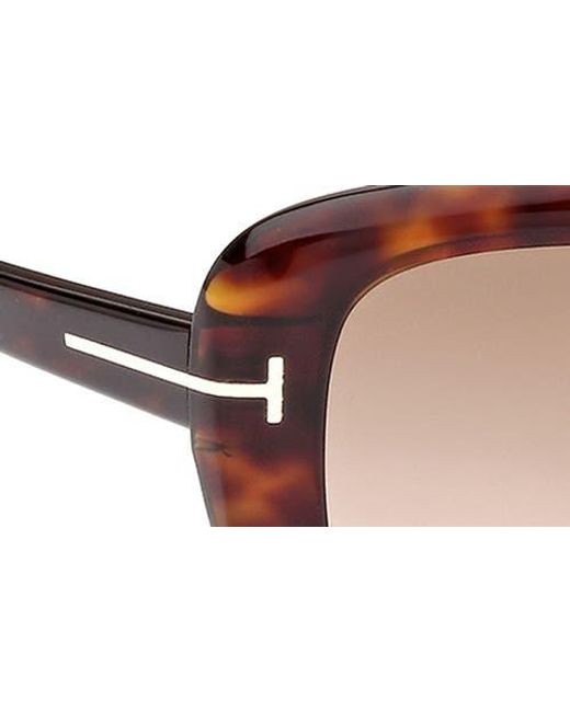 Tom Ford Brown Maeve 55Mm Gradient Polarized Butterfly Sunglasses
