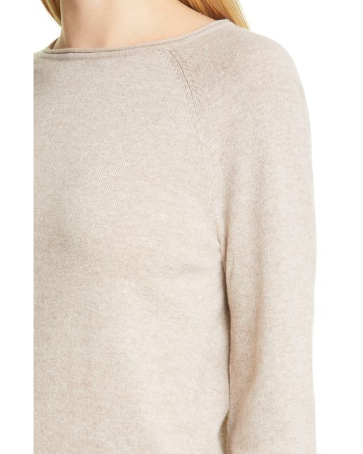 Co. White Raglan Sleeve Cashmere Peasant Sweater