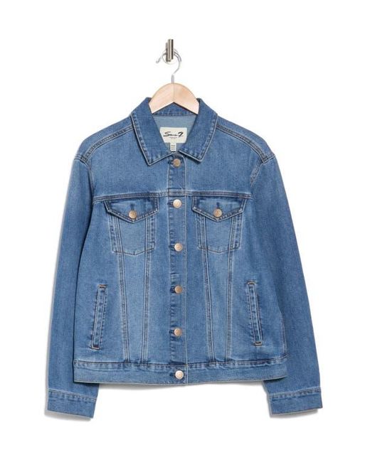 Seven7 Blue Denim Trucker Jacket