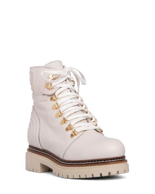 Beautiisoles Ronnie Lace-Up Lug Sole Boot in White | Lyst