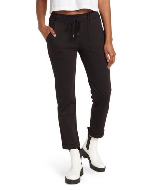 Democracy Black High-Rise Drawstring Utility Cargo Pants