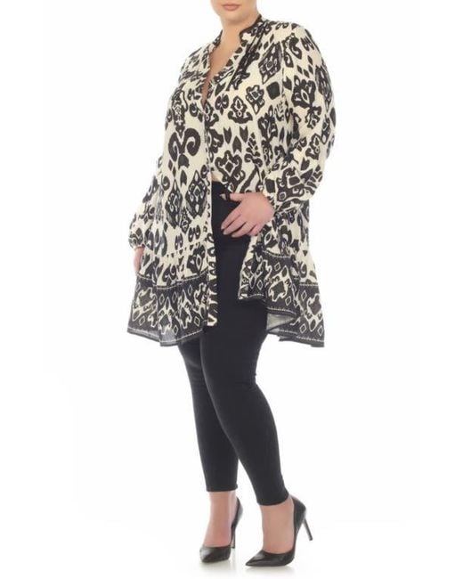 Boho Me Black Button Front Tunic