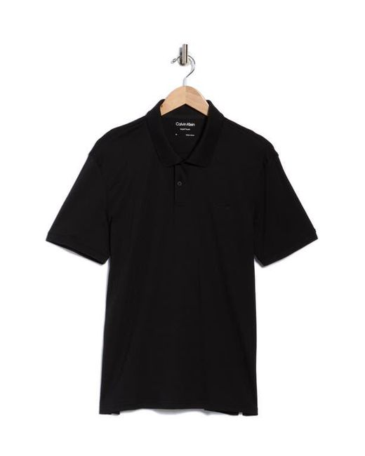 Calvin Klein Black Liquid Touch Interlock Cotton Polo for men