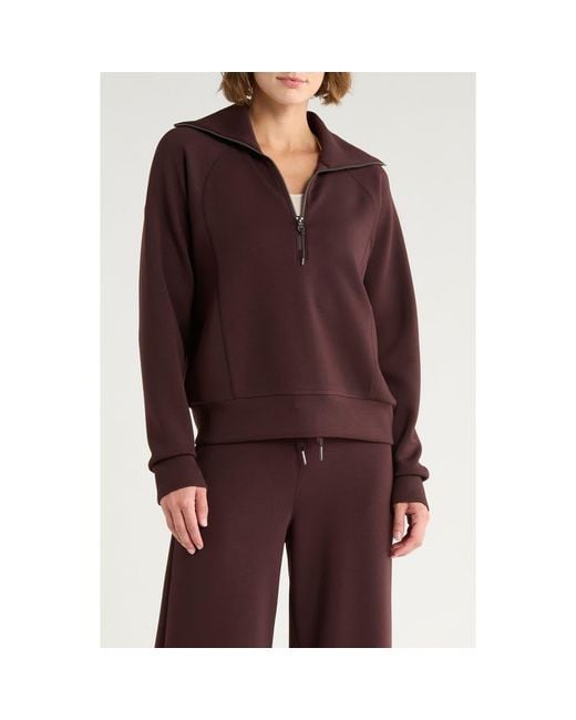 Spanx Red Airessentials Half Zip Sweatshirt