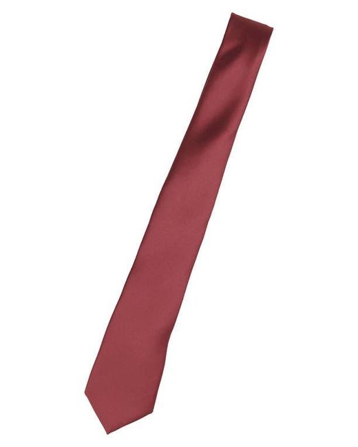 Con.struct Red Solid Satin Tie for men
