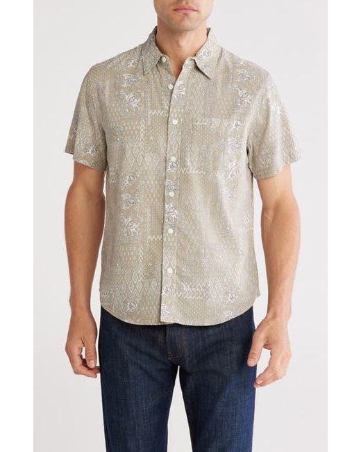 Lucky Brand Natural San Gabriel Short Sleeve Button-Up Shirt for men