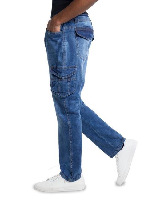 Xray Jeans Blue Slim Fit Cargo Pocket Denim Jeans for men