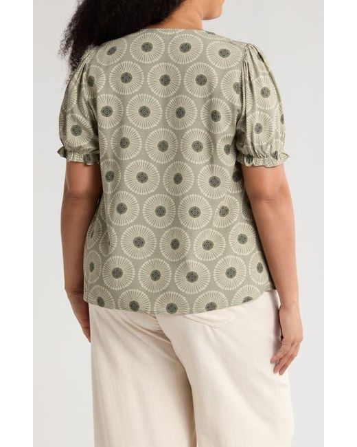 DR2 by Daniel Rainn Gray V-Neck Flutter Sleeve Top