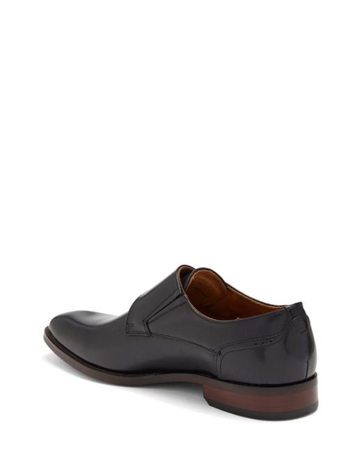 Florsheim Black Ravello Leather Monk Strap Shoe for men