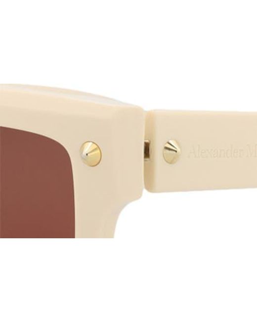 McQueen Pink 52Mm Rectangular Sunglasses