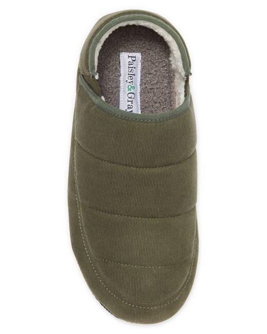 Paisley & Gray Green Houser Quilted Faux Shearling Lined Slipper for men