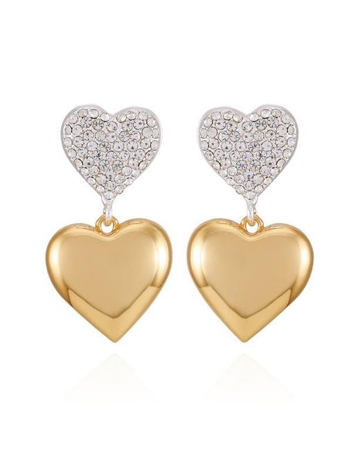 Guess Multicolor Two-Tone Heart Drop Earrings