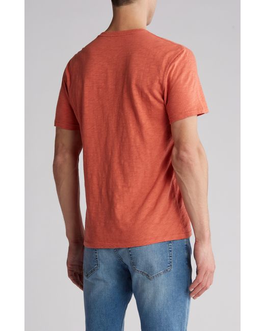 Lucky Brand Red Short Sleeve Cotton Club Henley for men