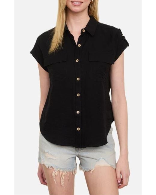 Blu Pepper Black Button Front Shirt