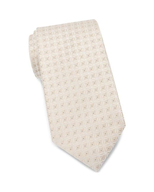 Calvin Klein White Gemma Geometric Tie for men