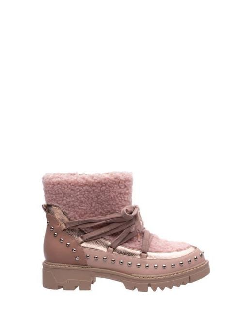 Ninety Union Brown Snowball Faux Shearling Lug Sole Bootie