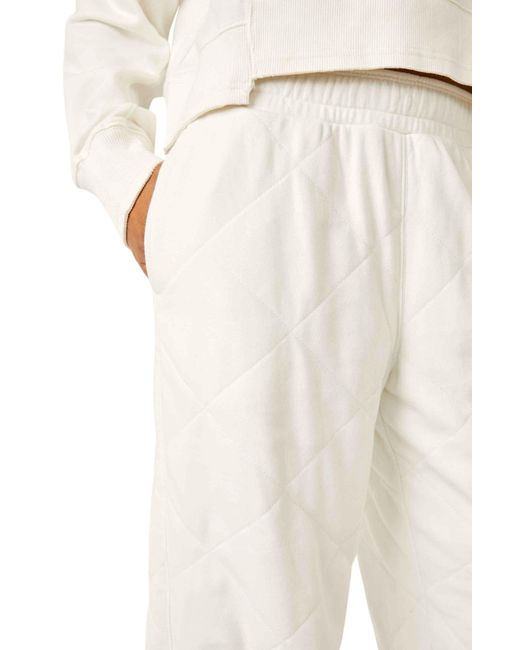 Fp Movement White All Star Quilted Cotton Blend Joggers