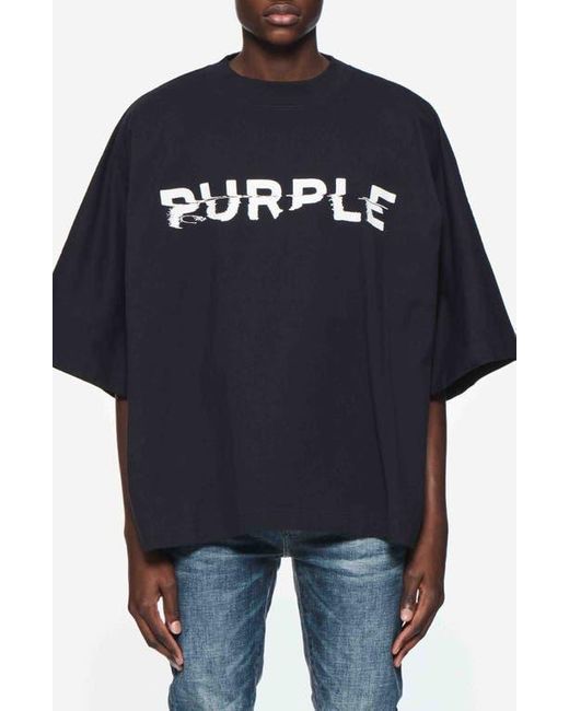 Purple Brand Blue Heavyweight Jersey Graphic T-Shirt for men