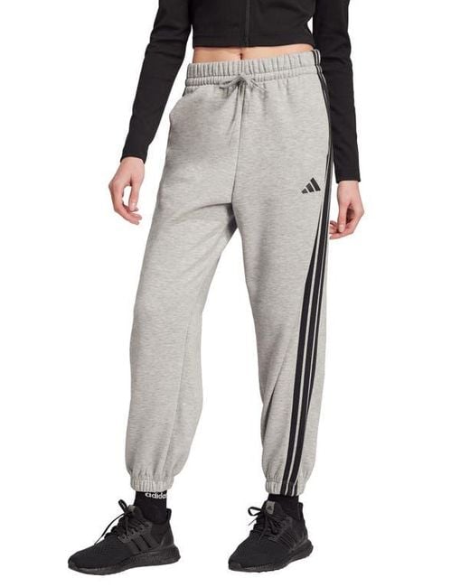 Adidas Black 3-Stripes Fleece Sweatpants