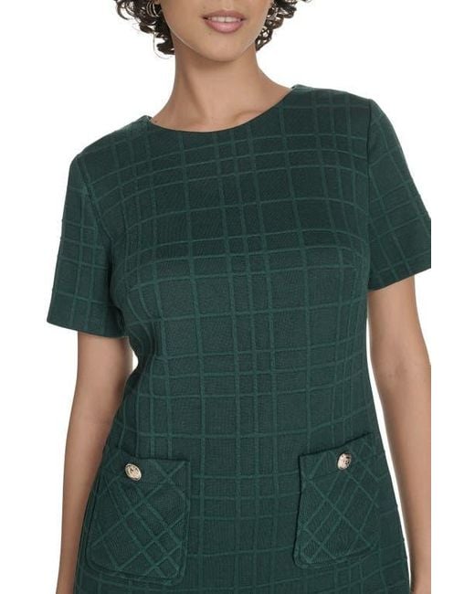 Tommy Hilfiger Green Windowpane Short Sleeve Shift Dress