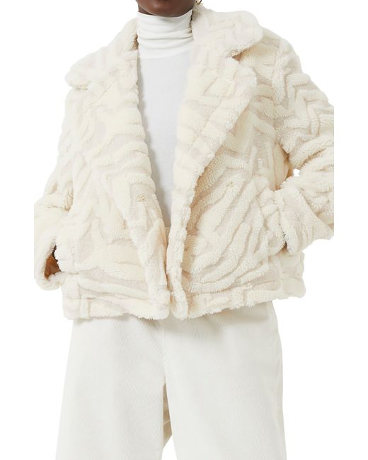 French Connection Natural Bobby Water Repellent Faux Fur Crop Jacket