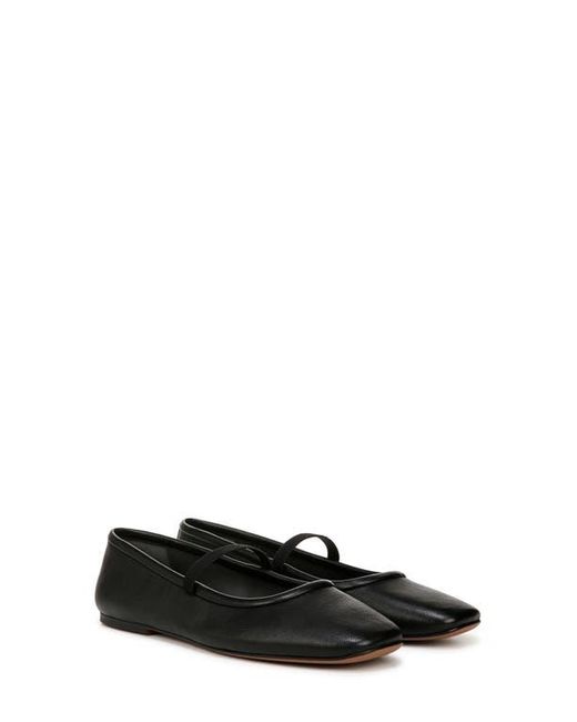 Franco Sarto Black Square-Toe Faux Leather Ballet Flats