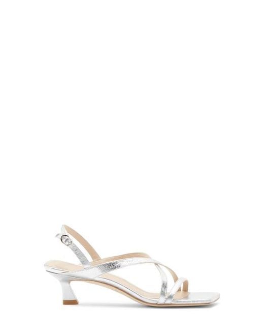 Stuart Weitzman White Oasis 50 Slingback Sandal