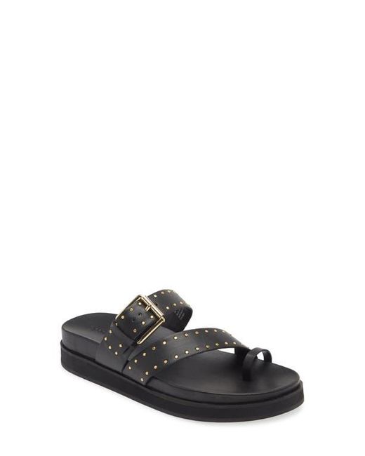 Open Edit Black Florence Toe Loop Sandal
