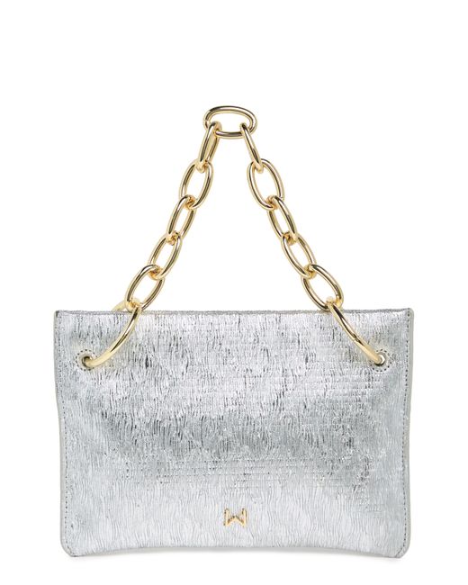 House of Want Metallic Vegan Leather Chill Clutch Handbag In Silver At Nordstrom Rack