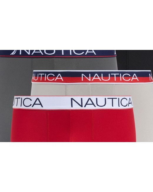 Nautica Red Limited Edition 4-pack Microfiber Stretch Trunks for men