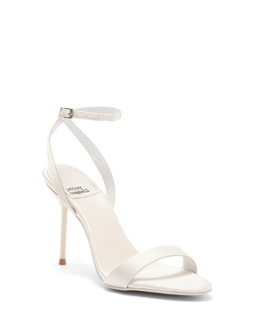 Jeffrey Campbell White Blossmz Ankle Strap Satin Sandal